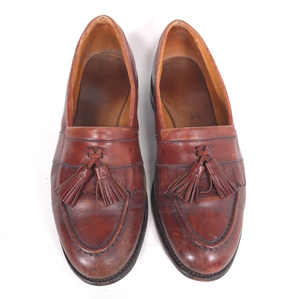 Allen Edmonds Men’s‎ 9.5 D Newport Brown LEATHER Tassel Loafer Shoes USA MADE